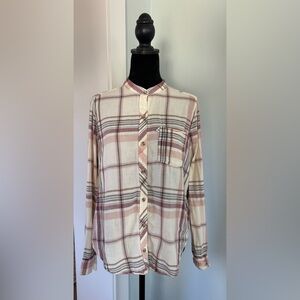 Abercrombie & Fitch washed flannel plaid shirt ladies L